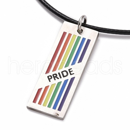 Pride Style 201 Stainless Steel Pendant Necklaces NJEW-F288-02P-1