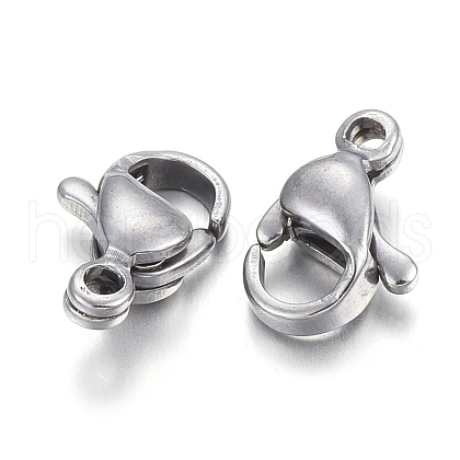 304 Stainless Steel Lobster Claw Clasps X-STAS-F182-01P-F-1
