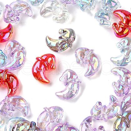UV Plating Transparent Acrylic Beads MACR-F083-08-1