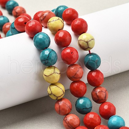 Synthetic Turquoise Beads Strands G-L620-A02-12mm-1