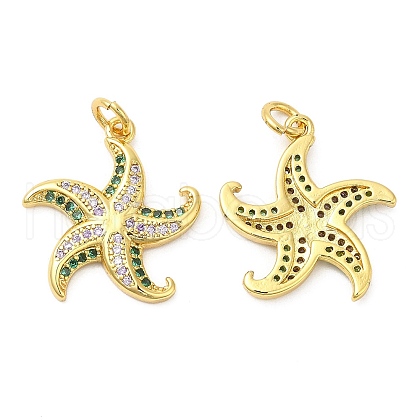 Brass Micro Pave Cubic Zirconia Pendants KK-P236-13G-1