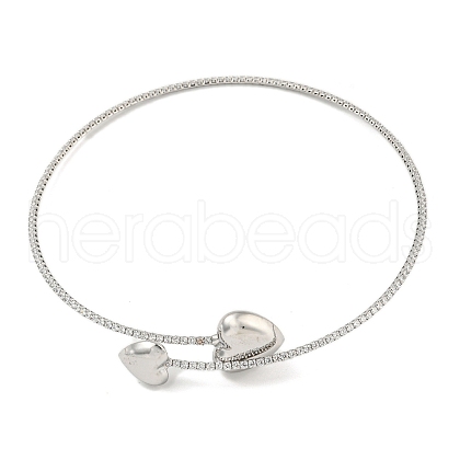 Rack Plating Brass Pave Clear Cubic Zirconia Round Ball Choker Necklaces NJEW-A031-02-02P-1