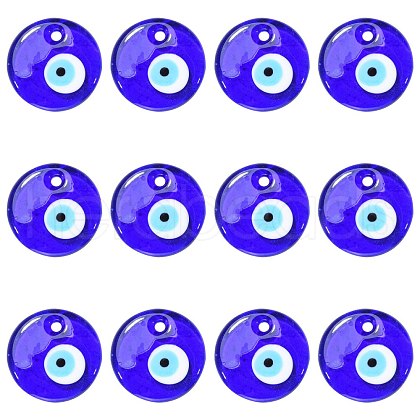 Handmade Lampwork Evil Eye Pendants X-LAMP-E106-02A-1