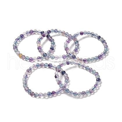 Natural Fluorite Beaded Stretch Bracelets BJEW-K233-01A-02-01-1