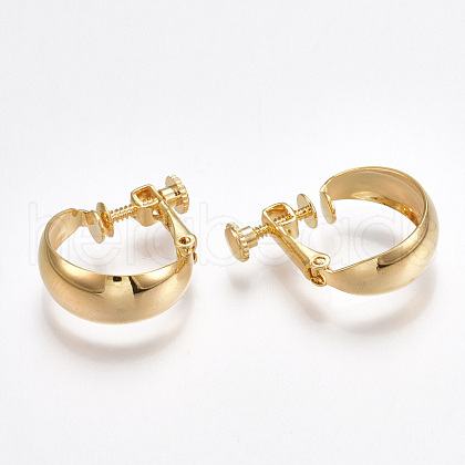 Brass Clip-on Earring Findings X-KK-T038-301G-1