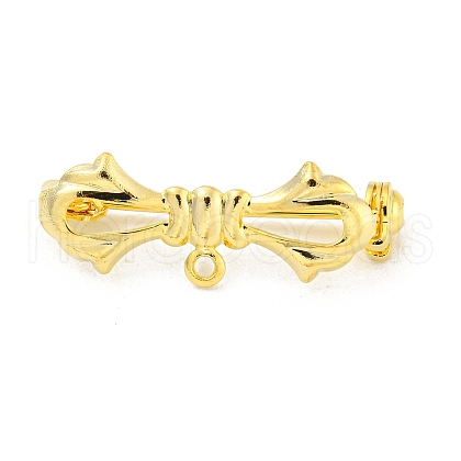 Bowknot Rack Plating Brass Brooches Findings KK-H738-35G-1