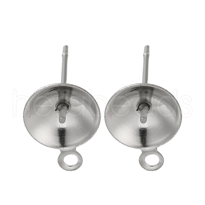 Anti-Tarnish 304 Stainless Steel Stud Earring Findings STAS-P370-02F-P-1