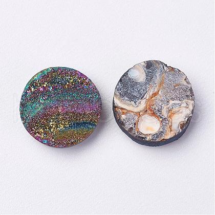 Electroplated Natural Druzy Agate Cabochons G-F389-C01-1