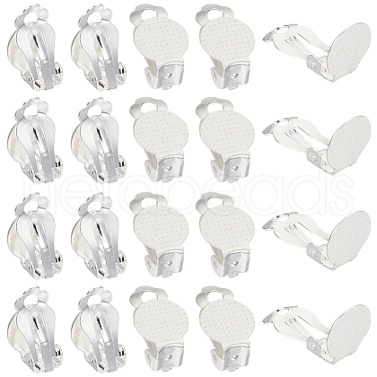 SUNNYCLUE 40Pcs 304 Stainless Steel Clip-on Earring Findings STAS-SC0008-39S-1