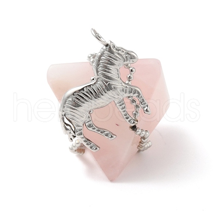 Natural Rose Quartz Pendants G-G870-13P-04-1