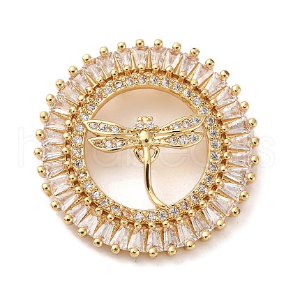 Brass Micro Pave Cubic Zirconia Pendants KK-U076-14G-A-1