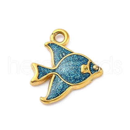 304 Stainless Steel Enamel Pendants STAS-B085-39G-1