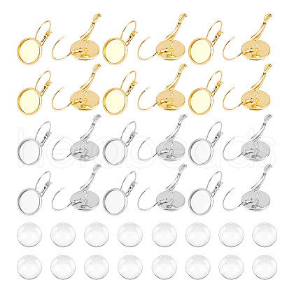 Unicraftale DIY Blank Dome Earring Making Kit STAS-UN0047-79-1