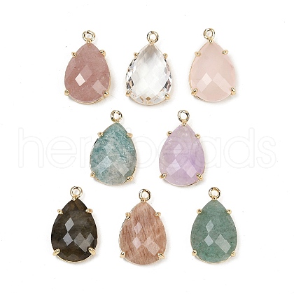 Natural Mixed Gemstone Faceted Pendants G-K347-05G-1