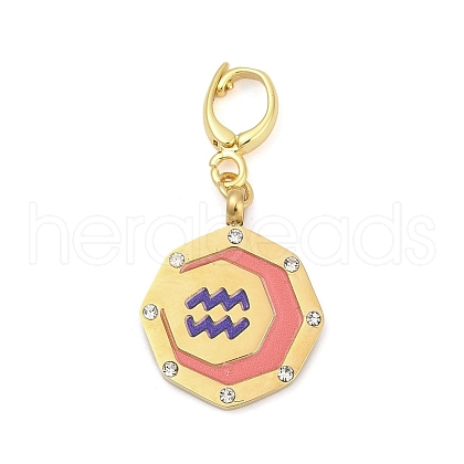 304 Stainless Steel Enamel Pendant Decoration STAS-S168-01G-11-1