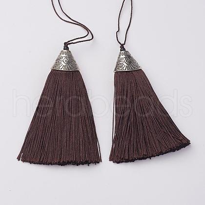 Nylon Tassels Big Pendant Decorations HJEW-G010-A05-1