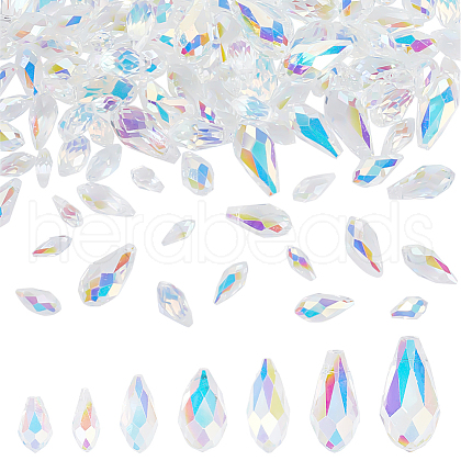 AHADERMAKER 168Pcs 7 Styles Electroplate Glass Beads Strands GLAA-GA0002-06-1