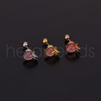 Peach Brass Micro Pave Cubic Zirconia Cartilage Earrings for Women WG9FBC0-20-1