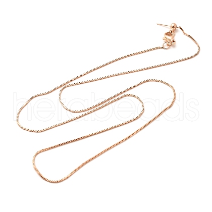 1mm Rack Plating Brass Box Chain Adjustable Slider Necklaces for Women Men MAK-L044-02RG-1