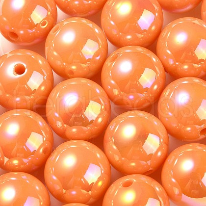 UV Plating Rainbow Iridescent Acrylic Beads PACR-E001-04H-1