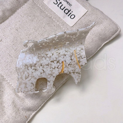 Leopard Cellulose Acetate(Resin) Claw Hair Clips PW-WGC37EA-02-1