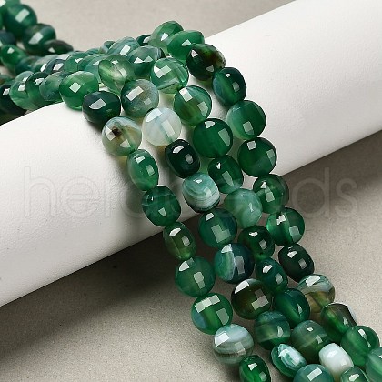 Natural Banded Agate(Dyed & Heated) Beads Strands G-C179-A6mm-22-1