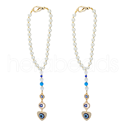 2Pcs Alloy Rhinestone Pendant Decorations HJEW-FH00021-1
