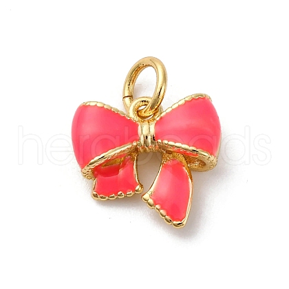 Brass Enamel Charms KK-Q098-27G-B-1