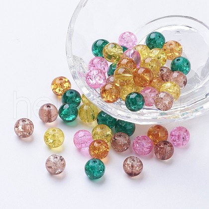 Baking Painted Crackle Glass Beads DGLA-X0006-8mm-08-1