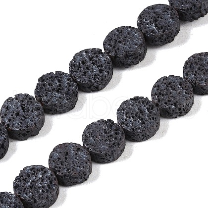 Frosted Natural Lava Rock Beads Strands G-E618-03-1
