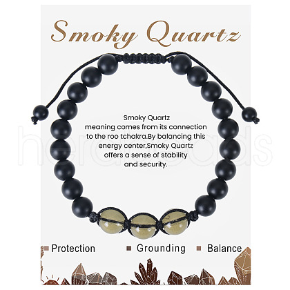 Natural Smoky Quartz Beaded Bracelet with 8mm Matte Stone ZJ6492-10-1