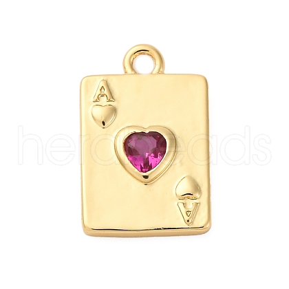 Brass Micro Pave Cubic Zirconia Charms KK-F895-15G-1