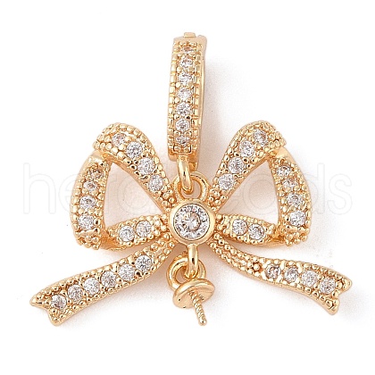 Brass Micro Pave Cubic Zirconia Peg Bails KK-N256-16G-1