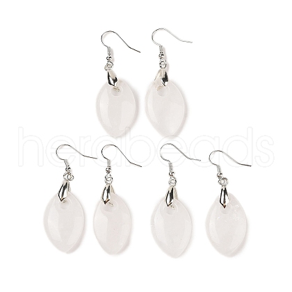 Natural Quartz Crystal Dangle Earrings EJEW-F343-B06-1