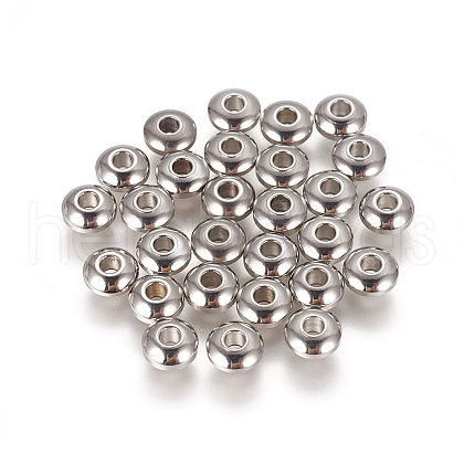 Non-Tarnish 304 Stainless Steel Smooth Rondelle Beads STAS-M006-03P-A-1