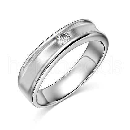 Rhodium Plated 925 Sterling Silver Micro Pave Cubic Zirconia Finger Rings for Women RJEW-K253-16MP-1