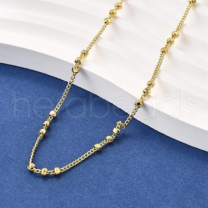 2.5MM Brass Flat Round Twisted Chain Necklaces NJEW-M108-26G-1
