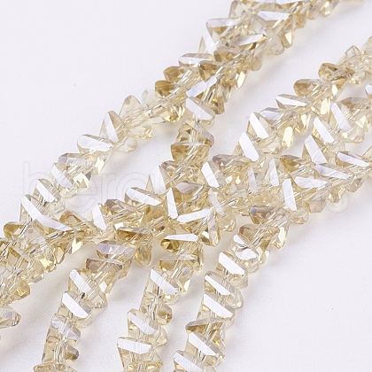 Electroplate Glass Beads Strands EGLA-J146-6mm-PL05-1