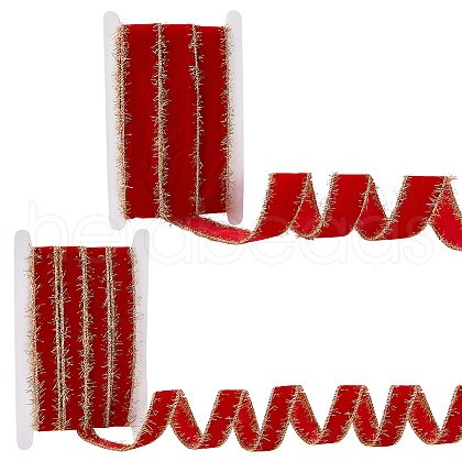 WADORN 10 Yards 2 Styles Red Velvet Ribbon OCOR-WR0001-38A-1