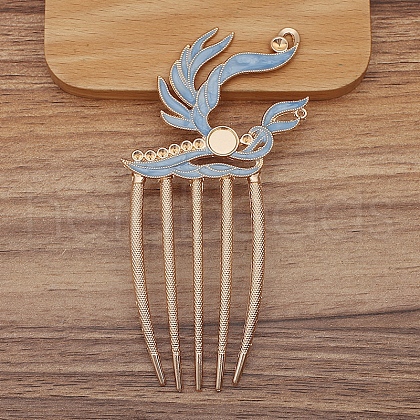 Alloy Enamel Hair Comb Findings PW-WGAD65A-06-1