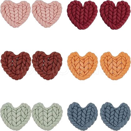 CHGCRAFT 12Pcs 6 Colors Handmade Polymer Clay Cabochons CLAY-CA0001-17-1