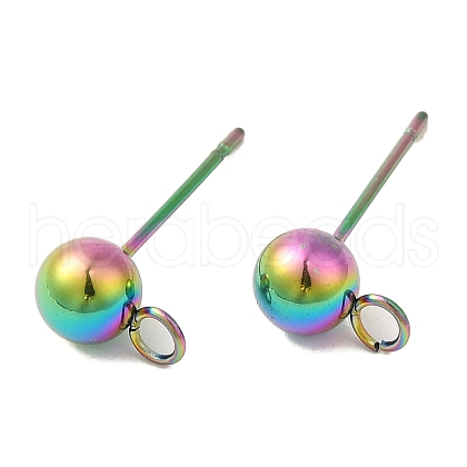 Ion Plating(IP) 304 Stainless Steel Stud Earring Findings STAS-P099-04RC-1