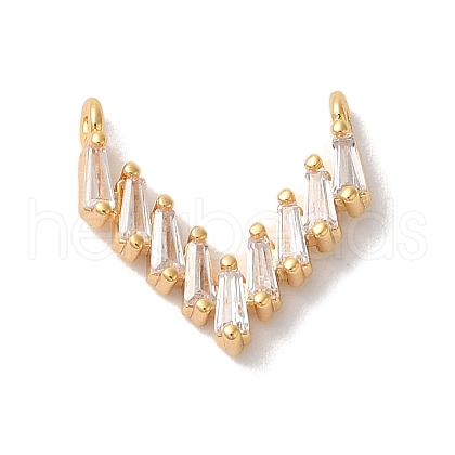 Brass Micro Pave Clear Cubic Zirconia Charms X-KK-M294-23G-1