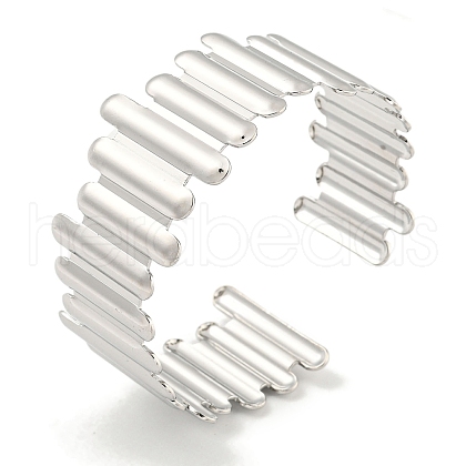 Non-Tarnish Exaggerated 304 Stainless Steel Cuff Bangles for Women BJEW-P331-04P-1