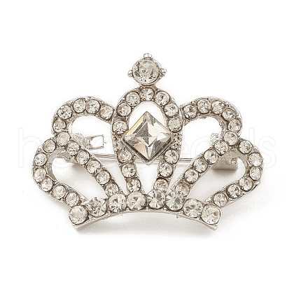 Rhinestone Crown Brooch Pin JEWB-Q030-05P-1