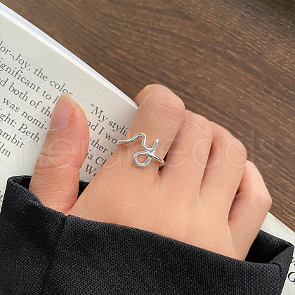 S925 Stainless Steel Cuff Rings for Women FS-WG79458-21-1