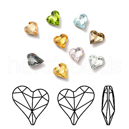 Faceted K9 Glass Rhinestone Cabochons GGLA-R042-03B-1