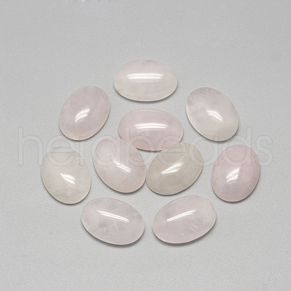 Natural Rose Quartz Cabochons G-R415-8x10-48-1