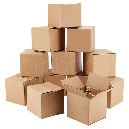 Square Kraft Paper Necklace Earring Storage Gift Boxes CON-WH0095-91-1