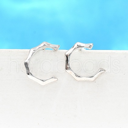 S925 Sterling Silver Stud Earrings EJEW-P305-01F-P-1